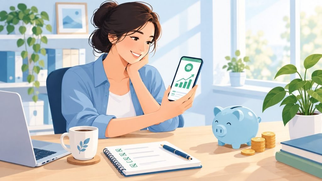 Small business owner feeling in control of monthly spending